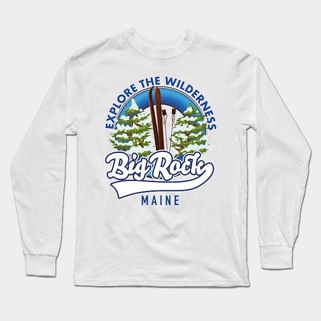 Big Rock Maine ski travel logo Long Sleeve T-Shirt by nickemporium1